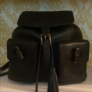 Black Leather Backpack